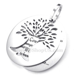 Collier Avec Pendentif Arbre De Vie En Titane Pour Couple (Chaîne Offerte)