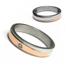 Bague En Titane Et Or Sertie De Diamants De 4 Mm