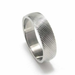 Bague En Titane À Grain Croisé De 6 Mm