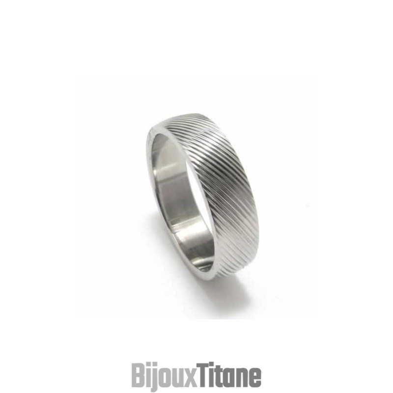 Bague En Titane À Grain Croisé De 6 Mm Bague En Titane À Grain Croisé De 6 Mm