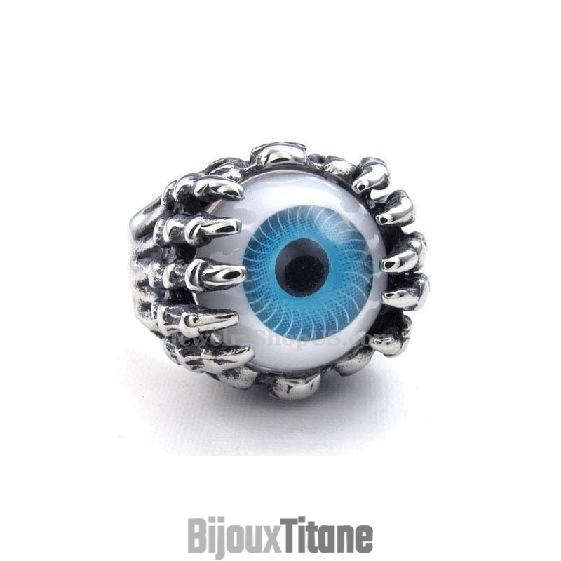 Bague Œil Bleu En Titane Bague Œil Bleu En Titane