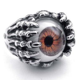 Bague Œil Marron En Titane