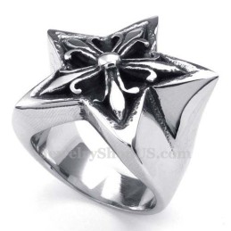 Bague Étoile À Cinq Branches En Titane