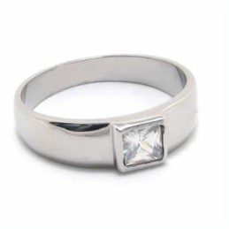 Bague En Titane Incrustée De Diamants De 6 Mm