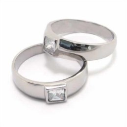 Bague En Titane Incrustée De Diamants De 6 Mm