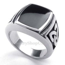 Bague En Titane Noir Pour Homme