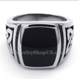 Bague En Titane Noir Pour Homme