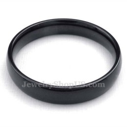 Bague Lisse En Titane Noir De 4 Mm