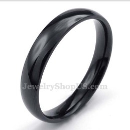 Bague Lisse En Titane Noir De 4 Mm
