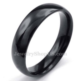 Bague Lisse En Titane Noir De 5 Mm