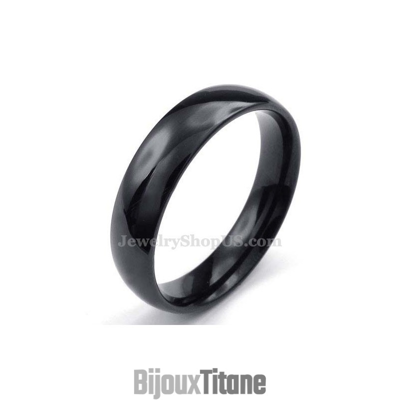 Bague Lisse En Titane Noir De 5 Mm Bague Lisse En Titane Noir De 5 Mm
