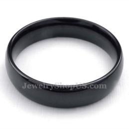 Bague Lisse En Titane Noir De 5 Mm