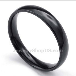 Bague Lisse En Titane Noir De 5 Mm