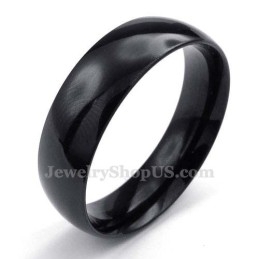 Bague Lisse En Titane Noir De 6 Mm