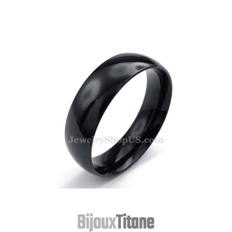 Bague Lisse En Titane Noir De 6 Mm Bague Lisse En Titane Noir De 6 Mm