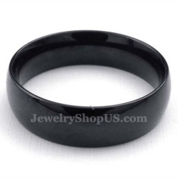 Bague Lisse En Titane Noir De 6 Mm