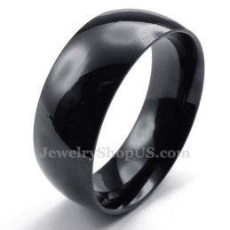 Bague Lisse En Titane Noir De 8 Mm