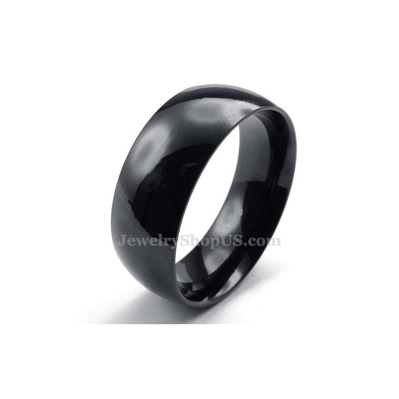 Bague Lisse En Titane Noir De 8 Mm Bague Lisse En Titane Noir De 8 Mm