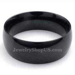 Bague Lisse En Titane Noir De 8 Mm