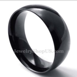 Bague Lisse En Titane Noir De 8 Mm