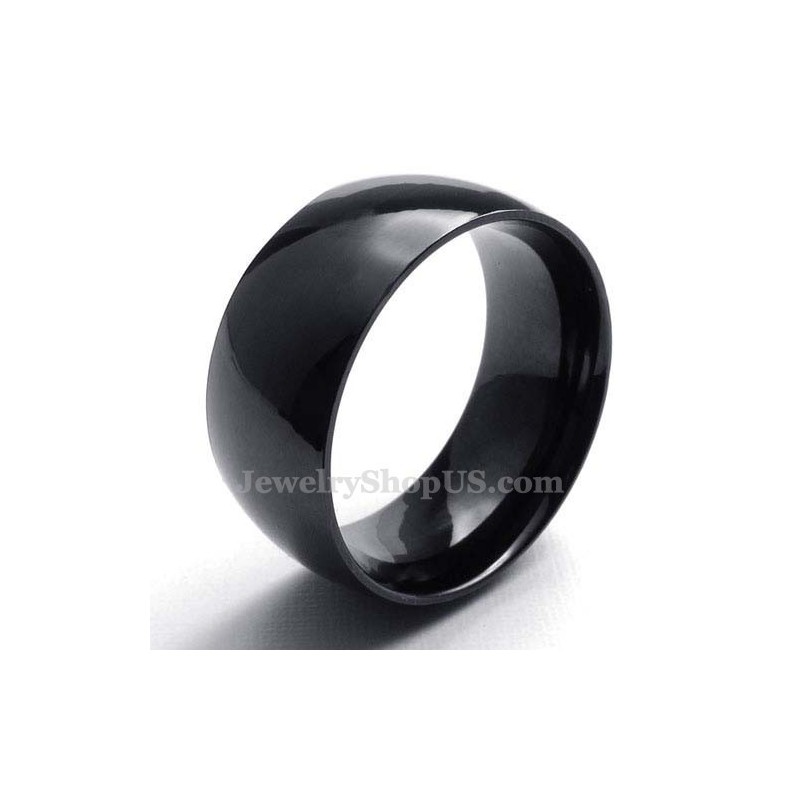 Bague Lisse En Titane Noir De 10 Mm Bague Lisse En Titane Noir De 10 Mm