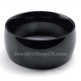 Bague Lisse En Titane Noir De 10 Mm
