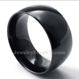 Bague Lisse En Titane Noir De 10 Mm