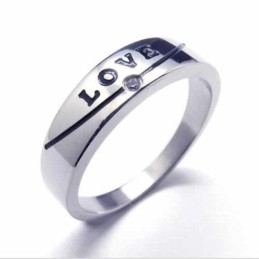Bague Love Diamond Set 5 Mm Incrustée De Titane