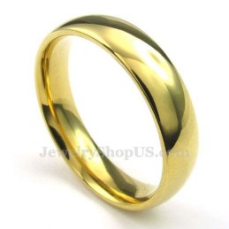 Bague Ronde En Titane Doré De 5 Mm