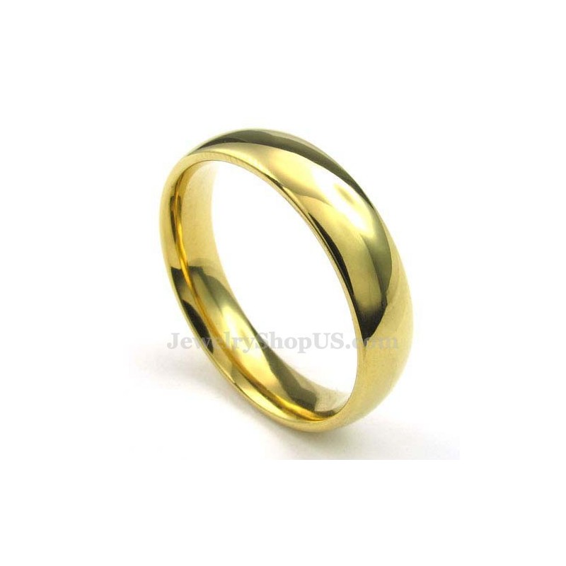 Bague Ronde En Titane Doré De 5 Mm Bague Ronde En Titane Doré De 5 Mm