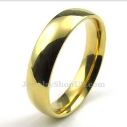 Bague Ronde En Titane Doré De 5 Mm