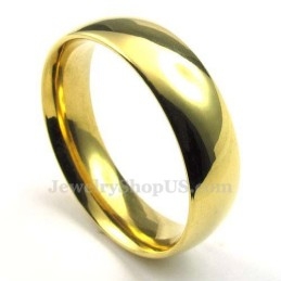 Bague Ronde En Titane Doré De 6 Mm