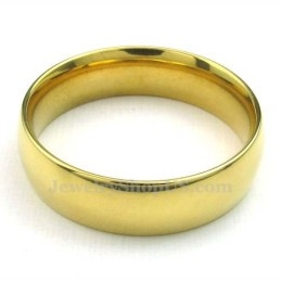 Bague Ronde En Titane Doré De 6 Mm