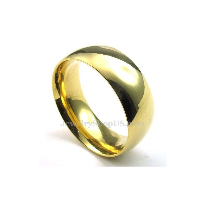 Bague Ronde En Titane Doré De 8 Mm Bague Ronde En Titane Doré De 8 Mm