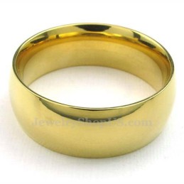 Bague Ronde En Titane Doré De 8 Mm