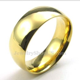 Bague Ronde En Titane Doré De 8 Mm