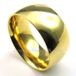 Bague Ronde En Titane Doré De 10 Mm