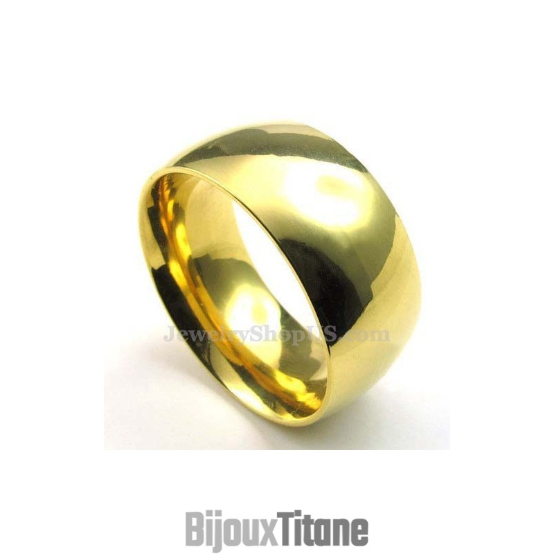 Bague Ronde En Titane Doré De 10 Mm Bague Ronde En Titane Doré De 10 Mm