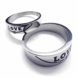 Bague Love Diamond Set 5 Mm Incrustée De Titane