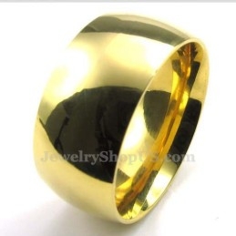 Bague Ronde En Titane Doré De 10 Mm