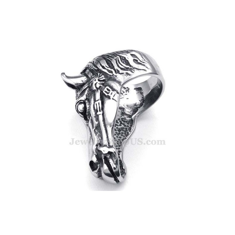 Bague Tête De Cheval En Titane Bague Tête De Cheval En Titane