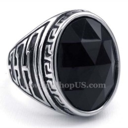 Bague En Titane Pour Homme Avec Zircon Noir