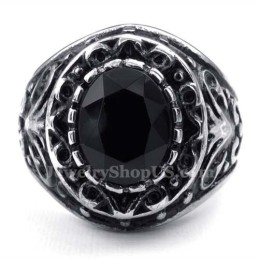 Bague En Titane Pour Homme Avec Zircon Noir