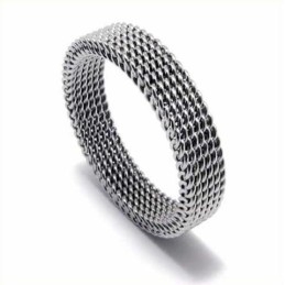 Bague Unisexe En Titane Maillée De 4 Mm