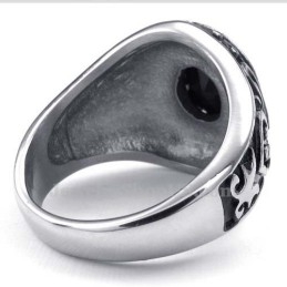 Bague En Titane Pour Homme Avec Zircon Noir