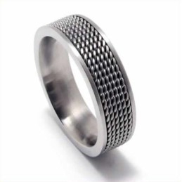Bague En Titane Maillée Pour Homme De 8 Mm