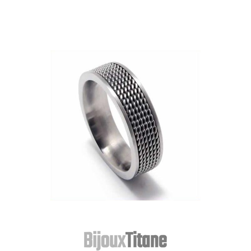 Bague En Titane Maillée Pour Homme De 8 Mm Bague En Titane Maillée Pour Homme De 8 Mm