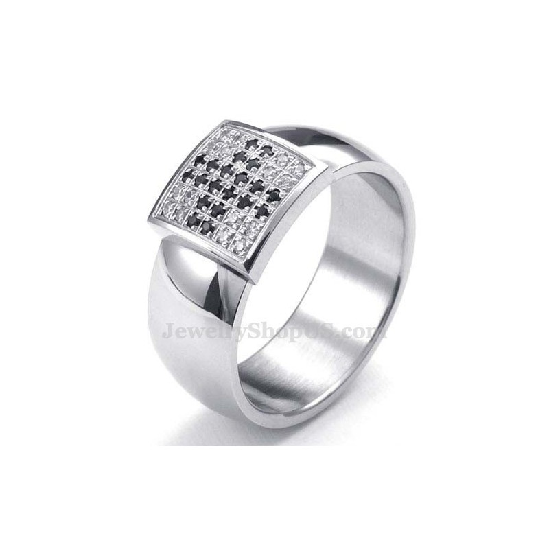 Bague En Titane Avec Zircon Blanc Bague En Titane Avec Zircon Blanc