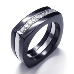 Bague Unisexe En Titane Avec Diamants De 8 Mm