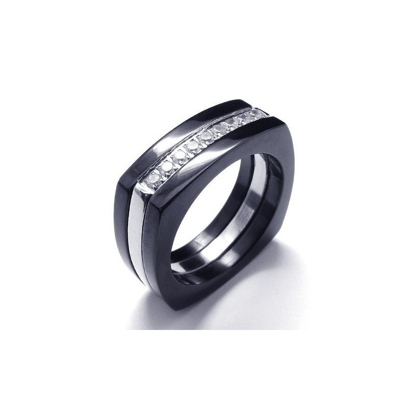 Bague Unisexe En Titane Avec Diamants De 8 Mm Bague Unisexe En Titane Avec Diamants De 8 Mm